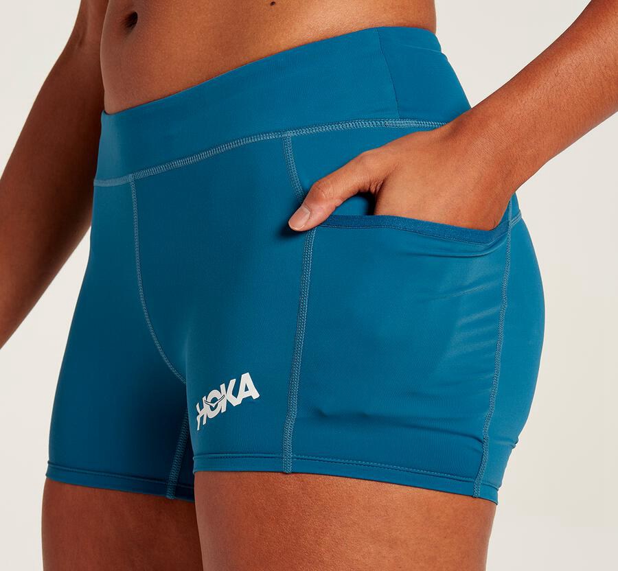 Hoka One One Shorts Dame - Performance Knit - Blå - 560143GOD